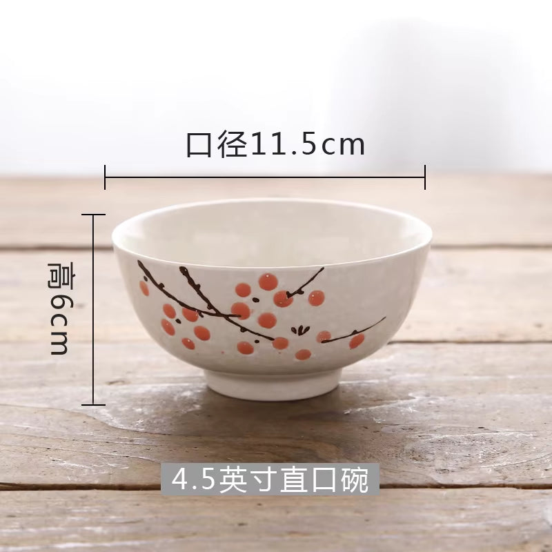 1Pc Underglaze Japanese Style Ceramic Bowl Creative Home Child Rice Bowl