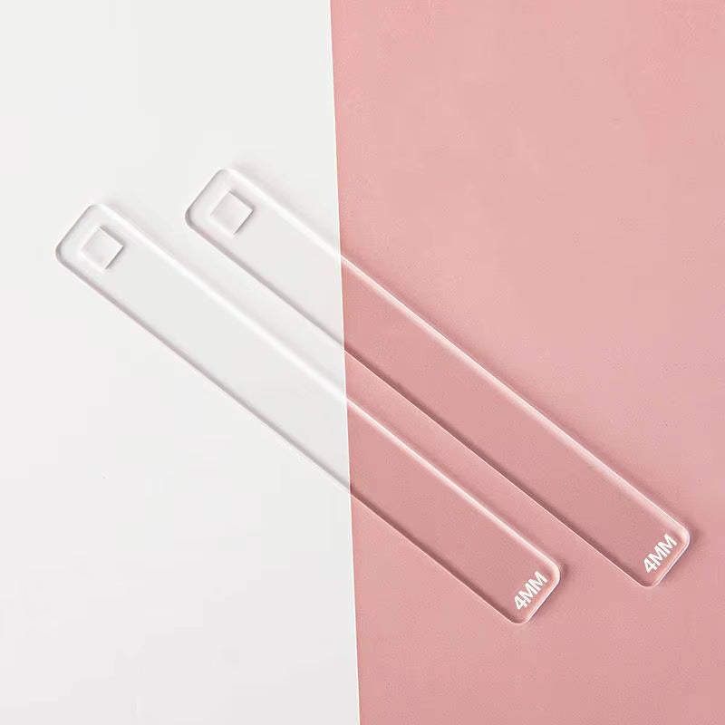 2Pcs/Set Clay Ruler Acrylic Soft Pottery Polymer Clay Thickness Ruler Roller Guide Rail DIY Earrings Jewelry Pendant Making Tool