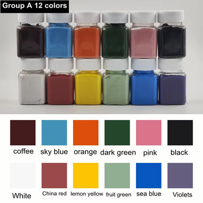 24-Color Pottery Underglaze Color Ceramic Toner Painting Pigment Medium Temperature Glaze Powder DIY Ceramic Coloring Tool