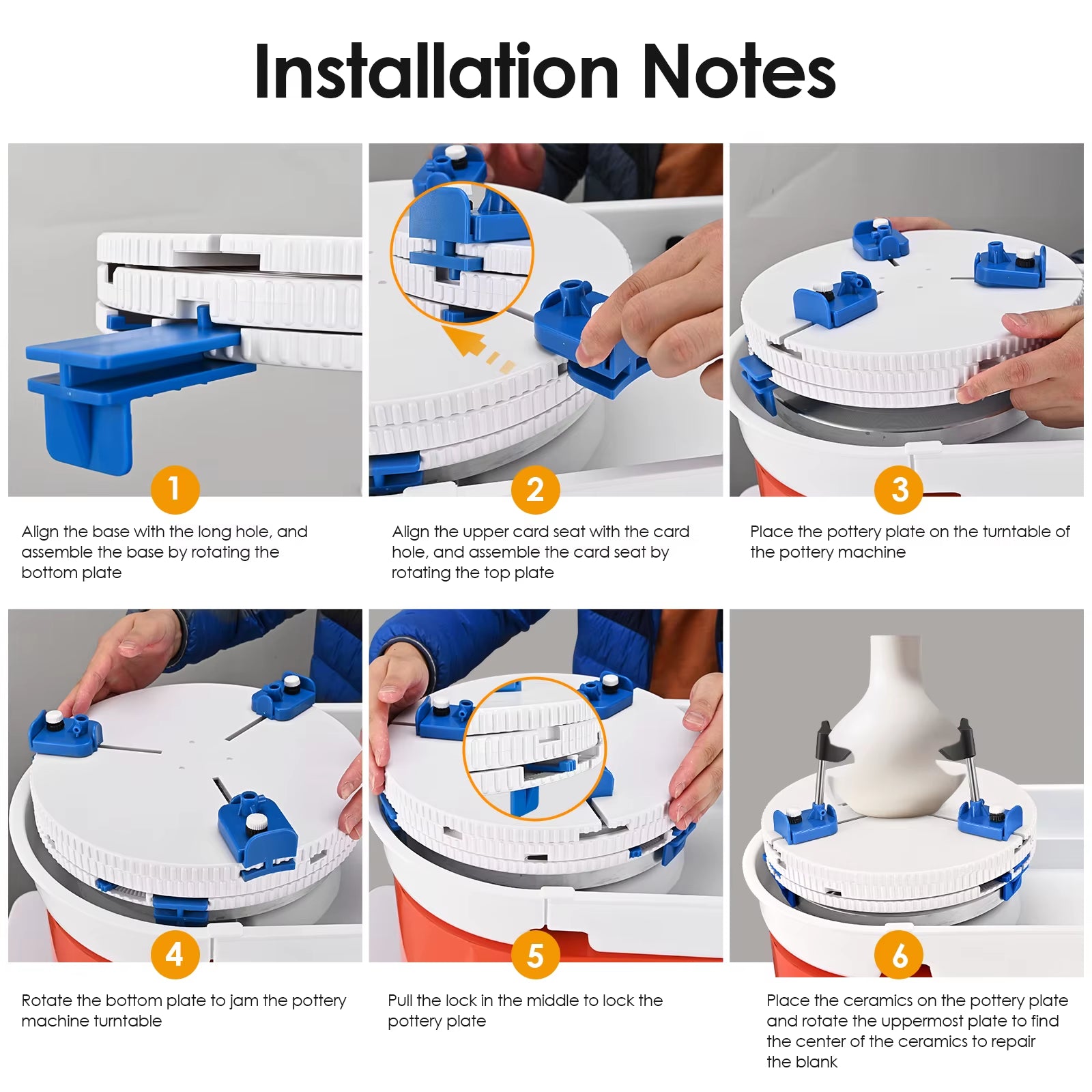 Pottery Wheel Clip Tool Pottery Ceramic Trim Holder Clip Centers Pottery Wheel Plastic round Plate Modelling Repair Tools