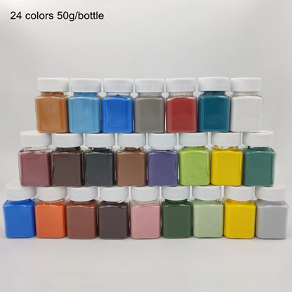 24-Color Pottery Underglaze Color Ceramic Toner Painting Pigment Medium Temperature Glaze Powder DIY Ceramic Coloring Tool