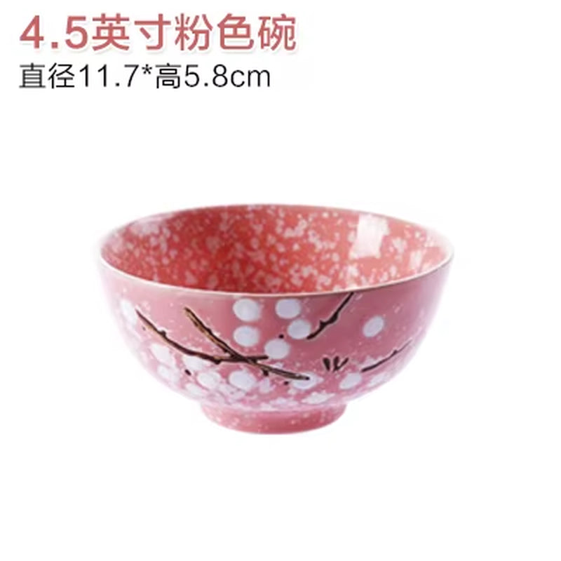 1Pc Underglaze Japanese Style Ceramic Bowl Creative Home Child Rice Bowl