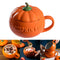 Cute Pumpkin Ceramics Coffee Mug Milk Soup Cup with Lid Breakfast Water Mug Office Home Drinkware Teacup Decoration Morning Cup