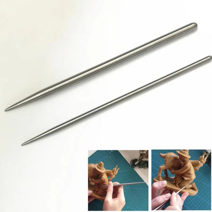 Stainless Steel Pottery Modeling Stick Acupressure Texture Creasing Indentation Sharp Pottery Clay Carving Clay Tool