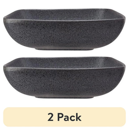 (2 Pack)  Anderson Dark Gray Square-Shaped Stoneware Dinner Bowl